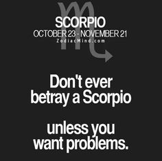 the words don't ever betray a scorpio unless you want problems