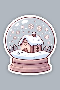 a snow globe with a house in it