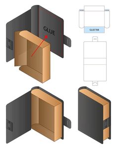 the instructions for how to make a paper box with an open door and two sides