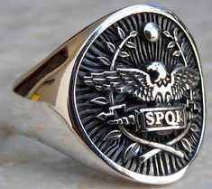 SPQR Roman Soldiers Legion Roman Empire Handmade 3D Ring Solid Sterling Silver 925 This Ring is Handmade and done by me. This is not some Factory product that made thousands from the same. So this is exclusive and Unique item that you can be sure when you buy that only you will have this Design. I made these rings after i get an order so it take about 3-4 days to make the ring with your size. Excellent, New Condition I shipping Worldwide All the shipping are registered airmail with Tracking Numb 3d Ring, Planet Ring, Roman Soldiers, Roman Empire, Wax Seals, Signet Ring, 925 Sterling Silver Ring, Beautiful Rings, Silver 925