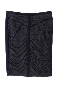 Current Boutique-Dolce & Gabbana - Gray & Black Ruched Pencil Skirt Sz 8 Fitted Ruched Bottoms For Workwear, Stretch Pencil Skirt With Side Zipper, Stretchy Pencil Skirt With Side Zipper, Gray Stretch Bottoms For Party, Stretch Skirt With Zipper Closure For Night Out, Stretch Pencil Skirt With Ruched Sides, Gray Fitted Knee-length Bottoms, Fitted Gray Knee-length Bottoms, Fitted Knee-length Gray Bottoms