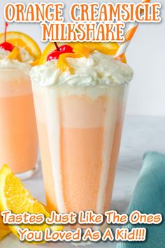 orange creamsice milkshake recipe with text