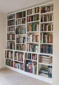 a book shelf filled with lots of books