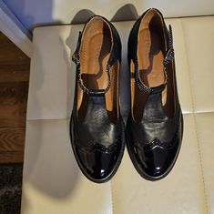 100%Brand New, Never Been Worn Semi-Patten Leather / Leather Baby Doll Shoes ,Perfect For Dressess ,Slacks,Jeans And Even P Shorts And Capri Pants ... Black Low Heel Mary Janes For Business, Business Black Low Heel Mary Janes, Black Flat Heel Mary Janes For Work, Black Leather Sole Mary Janes For Office, Black Mary Janes With Leather Sole For Office, Leather Mary Janes For Party In Fall, Black Mary Janes With Leather Sole For Business, Leather Mary Janes For Fall Party, Business Black Mary Janes With Leather Sole