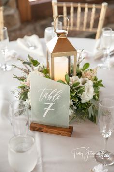 the table is set up for a wedding reception