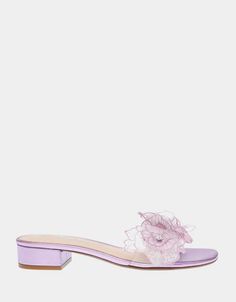 LIAM LILAC Slide Sandals | Women's Sandals – Betsey Johnson Lilac Shoes, Shoes Png, Floral Applique, Slide Sandals, Betsey Johnson, Appliques, Effortless Style, Womens Sandals, Lilac