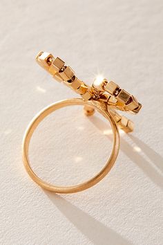 The perfect blend of cool and classic, this stunning ring is featured in a staple bow silhouette with timeless silver beading throughout for the ideal femme finishing touch. | Betty Bow Ring by Free People in Gold, Size: US 8 Bow Silhouette, Bow Ring, Boho Clothing, Silver Beads, Beading, Gold Rings, Free People, Size 7, Beads