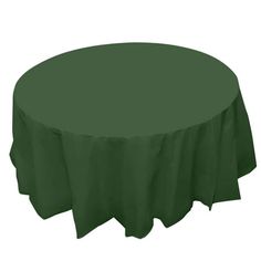 a green round tablecloth on a white background