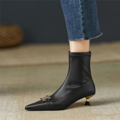 As low as $59.00 Chic Fitted Mid-calf Boots With Low Heel, Elegant Winter Boots With Metal Feet, Padded Ankle Strap Heels For Fall, Fall Ankle Strap Heels With Padded Ankle, Elegant Fall Boots With Metal Feet, Chic Low Heel Winter Heels, Elegant Heeled Boots With Metal Feet For Fall, Ankle Boot Heels With Metal Feet For Fall, Fitted Boots With Metal Feet For Fall