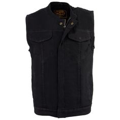 Milwaukee Leather MDM3000 Men's 'Brute' Concealed Snap Black Denim Club Style Vest w/ Hidden ZipperFeatures Classic Denim Vest | Our timeless club style denim vest made of 14.5 oz 100 % cotton denim for men not only elevates your look but also creates a bold and edgy fashion blend that exudes ruggedness and style, Biker vest for men is an ideal choice of seeking a symbol of rebellion, freedom, and protection on the open road. The back of the vest features a plain back panel which makes it perfec Style Denim Vest, Denim Vest Men, Mens Riding Boots, Women Leather Vest, Denim For Men, Leather Jacket Men Style, Vest For Men, Denim Vests, Biker Vest