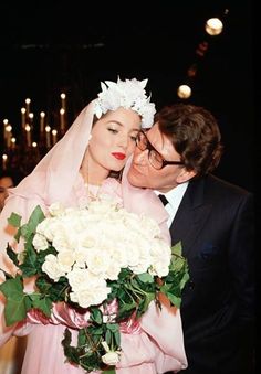 Yves Saint Laurent et Lucie de la Falaise 1980s Runway, Yves Saint Laurent Haute Couture, Saint Laurent Haute Couture, Chloë Sevigny, Parisian Wedding