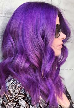 63 Purple Hair Color Ideas to Swoon over in 2022 - Glowsly Hair For Fair Skin, Long Purple Hair, Hair Color Plum