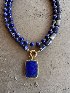 Contemporary Handmade Jewelry, Handmade Ceramic Jewelry, Lapis Jewelry, Blue Statement Necklace, Handmade Gemstone Jewelry, Contemporary Necklace, Sagittarius Zodiac, Lapis Lazuli Necklace, Zodiac Necklace