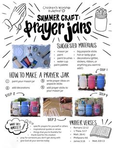 a poster with instructions for how to make a prayer jar