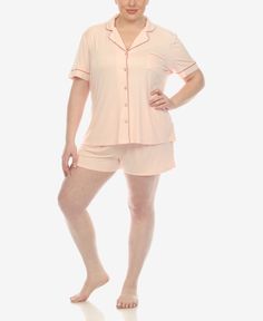 in stock Bamboo Pajamas, Tuesday Morning, Notch Collar, Eco Friendly Fashion, Sleepwear & Loungewear, White Mark, Pajamas Women, Pajama Set, Short Sleeves Tops