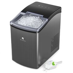 a small ice maker is shown with some ice in it