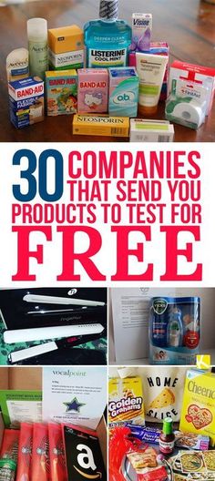 the top ten companies that send you products to test for free in their store or business