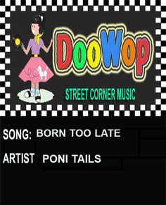 the logo for doowop street corner music, which is featured in an advertisement