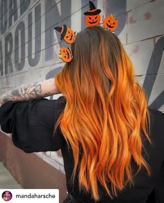 Thanksgiving Hairstyles, Hair Color Orange, Peekaboo Hair, Halloween Hair, Creative Hairstyles, Orange Hair, Hair Inspo Color, Fall Hair Colors, Grunge Hair