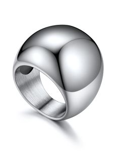 PRICES MAY VARY. 【Chunky Dome Rings】Simple Dome Design, minimalist style never out of fashion. 【Material】High Quality 100% 316L Stainless Steel made, 18k gold plated/cool black plated, durable & Long Lasting; lead & nickel free, hypoallergenic. Smooth polished surface, wear comfortable. 【Size】Width: 23.5mm, Thick: 2.5mm; Weight: 21.8g. Ring size choice from US 07#-12#. 【Silver Statement Ring】 Perfect stylish rings for mom, wife, girlfriend, friends, daughter, sister and niece. It is also a perfe Rings For Mom, Black Statement Ring, Dome Rings, Prom Jewelry, Stylish Rings, Chunky Rings, Design Minimalist, Statement Ring Silver, Jewelry Images