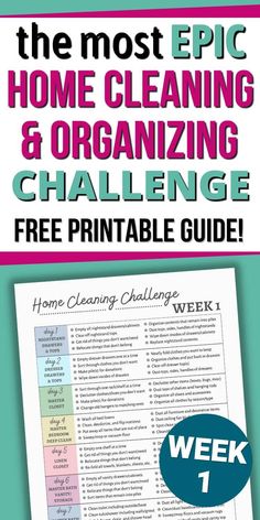 the most epic home cleaning and organizing challenge printable guide