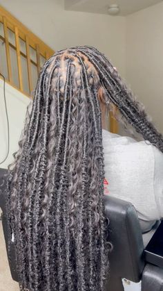 Natural Hairstyles Inspiration, Soft Locs With Skunk Stripe, Stitch Braid Hairstyles, Boho Locks, Locs Natural Hair, Bohemian Locs, Weave Hairstyles Braided