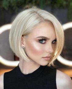 Rounded Bob, Bob Lung, Kort Bob, Chin Length Haircuts, Short Blonde Bobs, Blonde Bob Hairstyles, Chin Length, Short Blonde Haircuts