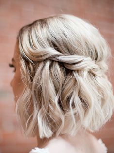 Bob Wedding Hairstyles, Short Bridal Hair, Blonde Wedding Hair, Short Hair Bride, Half Up Wedding Hair, Shorthair Hairstyles Short Styles, Bridal Party Hair, Short Hairstyles Fine, Guest Hair