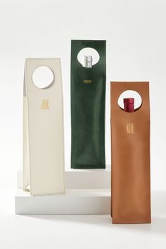 three different types of wine bags on display