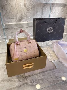 Size: Standard Size It comes with Dust box, Care manual, Tag, and Paper bag. Mcm Wallet, Wallet Fashion, Free Gifts, Fashion Bags, Clutch Bag, Paper Bag, Things To Come, Tote Bag, Wallet