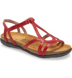 Naot 'Dorith' Sandal | Nordstrom Spring T-strap Sandals With Arch Support, Adjustable T-strap Sandals With Removable Insole, Adjustable T-strap Sandals With Rubber Sole, Adjustable T-strap Sandals With Leather Sole, Leather T-strap Sandals With Arch Support, Adjustable T-strap Slingback Sandals With Cushioned Footbed, Adjustable Cushioned T-strap Slingback Sandals, Adjustable T-strap Sandals With Arch Support, Adjustable Cushioned T-strap Sandals