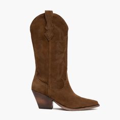 Women's Western Rodeo Boot In Brown 'Cinnamon' Suede - Thursday Boots Western Booties Outfit, Thursday Boots Women, Countryside Outfit, Shoe Aesthetic, Rodeo Boots, Western Pattern, Suede Cowboy Boots, Thursday Boots, Bota Country