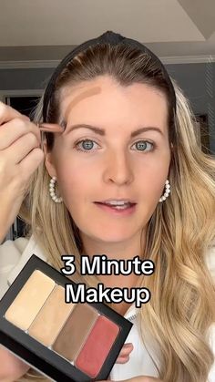 Chelsea Bare | It’s the busiest time of the year so save yourself some time by switching to this 3 minute makeup! #seint #seintbeauty #seintartist... | Instagram Makeup Faces, Makeup For Moms, Hair And Makeup Tips, Quick Makeup, Cream Makeup, Beauty Regimen, Double Chin, Contouring And Highlighting, Beauty Ideas