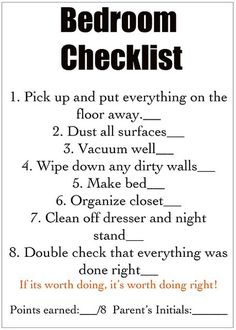 the bathroom checklist is shown in black and white