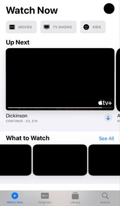 an iphone screen with the text watch now up next and what to watch on it