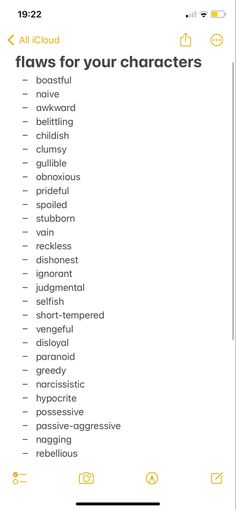 an image of a list with the words in yellow and white on top of it