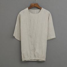 Men Linen Collarless Loose Short Sleeve Shirt
Size Chat： Beige Relaxed Fit Plain Top, Plain Linen Summer Top, Mens Shirts Online, Linen Men, Loose Cardigan, Loose Shorts, Linen Clothes, Casual Shirts For Men, Linen Shirt