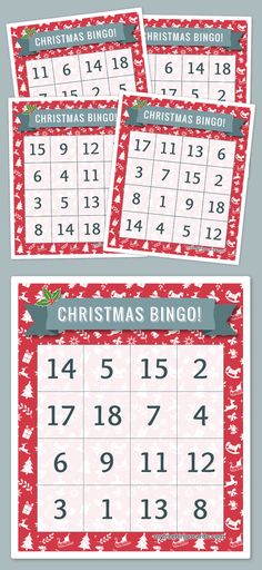 four christmas themed calendars with numbers on them