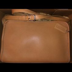 Stunning Light Brown Coach Crossbody Bag, Still Has Original Packaging Coach Business Clutch Bag, Coach Business Clutch, Business Coach Clutch Bag, Coach Leather-lined Crossbody Bag, Coach Leather Crossbody Bag, Brown Coach, Brown Leather Crossbody Bag, Coach Crossbody Purse, Black Shoes Heels