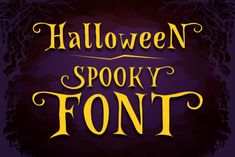 halloween spooky font on a purple background