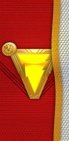 an image of a superman logo on the back of a red and yellow suit with gold trim