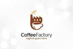 a coffee factory logo with the word coffee factory on it's left hand side