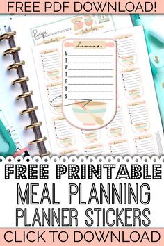 the free printable meal planning planner stickers