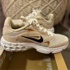 Nike Zoom Air Fire Tan/Cream Sneakers New/Never Worn W/Box Athletic Shoes With Leather, Mesh Material. Running, Stylish, Fashion Or Athletic Wear. Tan, Brown, Black, White, Rubber Sole Size 10 Women/ 8.5 Mens 100% Authentic Retail $125 Excellent Condition, Never Worn. New W/Box Fast Shipping 5 Star Seller Posh Ambassador Pet-Free Home Smoke-Free Home Athletic Shoes Athletic Sneakers Running Shoes Stylish Athletic Shoes Nike Air Zoom Nike Brown Shoes, Nike Zoom Air Fire, Cream Sneakers, Nike Zoom Air, Nike Brown, Shoes Stylish, Air Fire, Shoes Nike Air, Sneakers Running