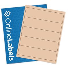 two brown envelopes sitting next to each other on top of a blue and white background