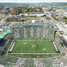 an aerial view of a football stadium