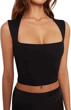 Plain Crop Tops, Collar Vest, Black And White Shorts, Square Neck Top, Stretch Top, Cami Crop Top, Basic Shirts, Bustier Top