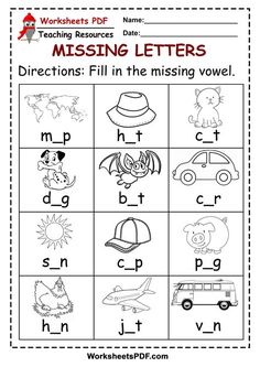 the missing letters worksheet for children to practice their handwriting and spelling with pictures