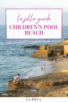 Visitors enjoying a serene day at the beach with rocky cliffs and calm waves at Children's Pool Beach in La Jolla. San Diego Trip, San Diego With Kids, La Jolla San Diego, La Jolla California, La Jolla Cove, San Diego Travel, San Diego Beach, San Diego Zoo, Shell Beach