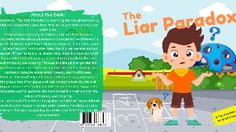 an image of a boy and his dog in front of a book cover that says the liar paradox?